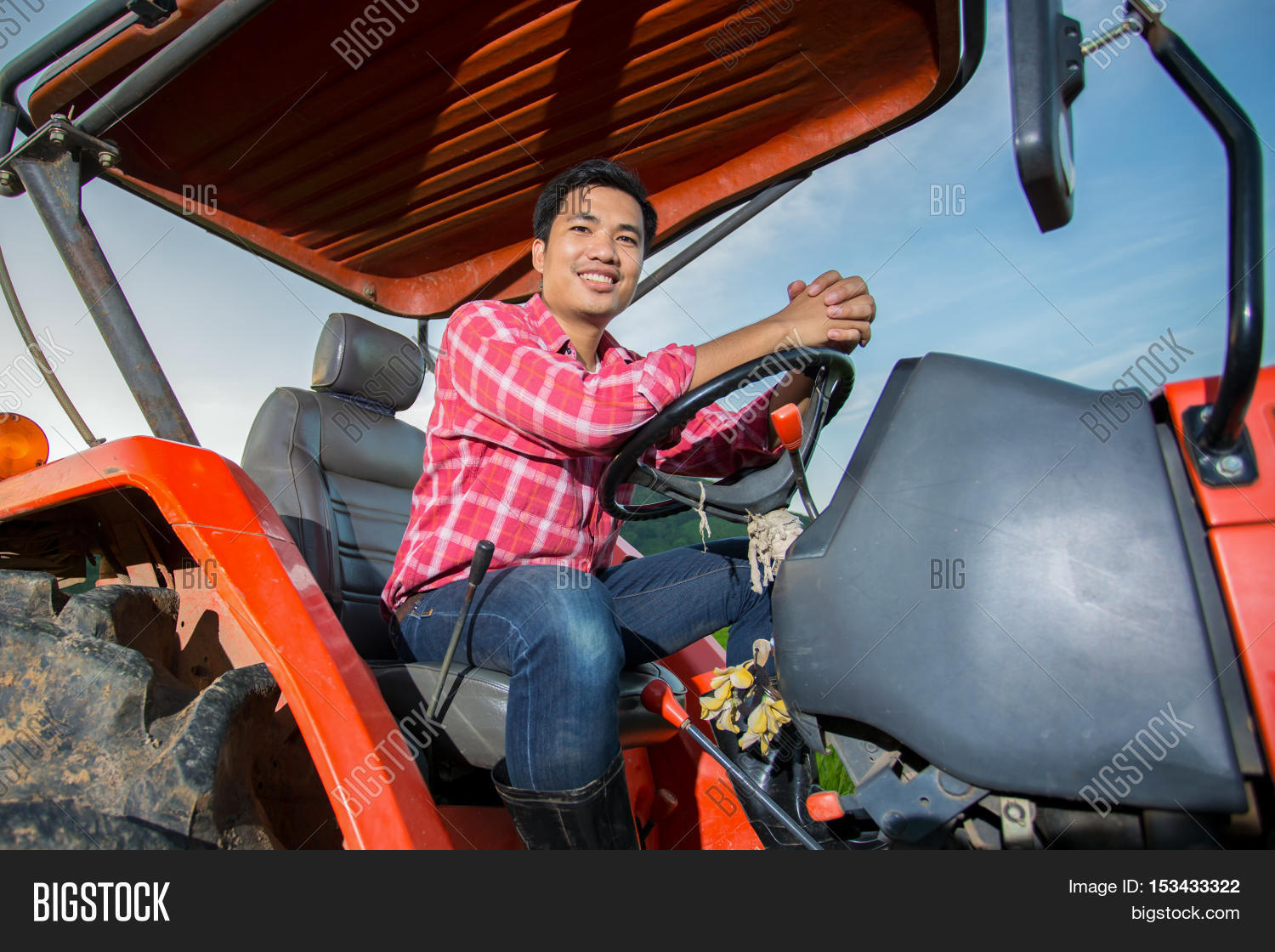 Farmer Driving Tractor Image & Photo (Free Trial) Bigstock