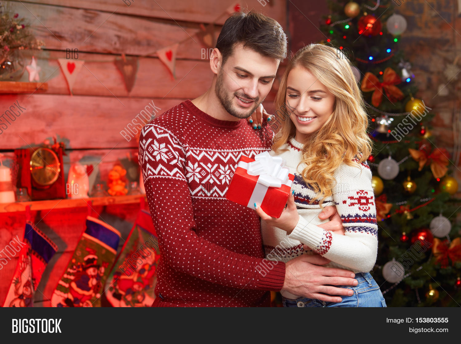 young couple sharing image