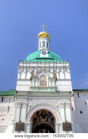 Holy Gates and gate tower. Holy Trinity St. Sergius Lavra. Sergiev Posad, Russia.