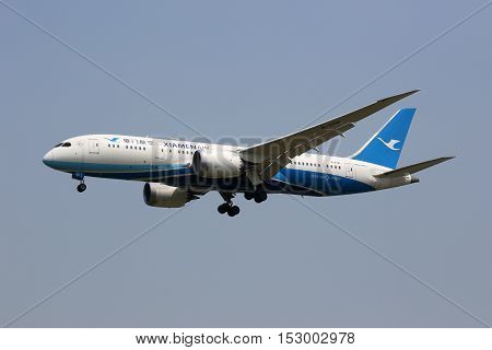 Xiamen Air Boeing 787-8 Dreamliner Airplane Beijing Airport