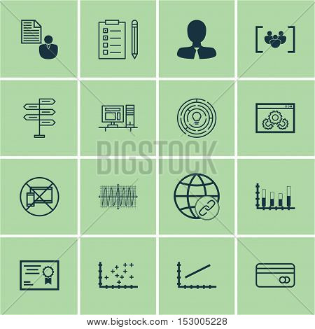 Set Of 16 Universal Editable Icons. Can Be Used For Web, Mobile And App Design. Includes Icons Such