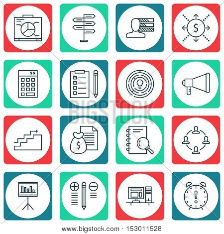 Set Of Project Management Icons On Board, Collaboration And Decision Making Topics. Editable Vector