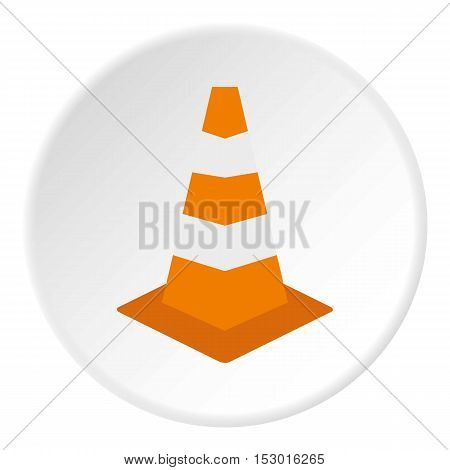 Road sign cone icon. Flat illustration of road sign cone vector icon for web
