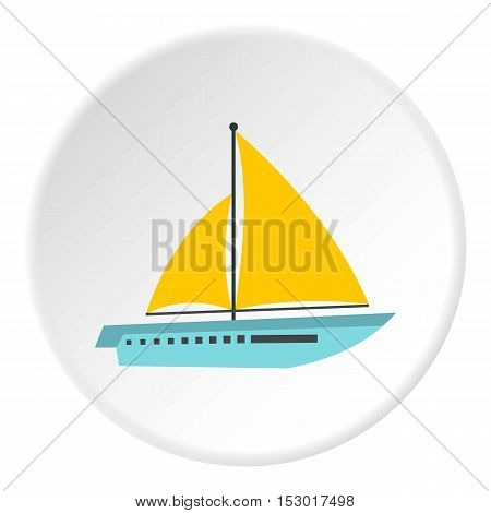 Sailing yacht icon. Flat illustration of sailing yacht vector icon for web