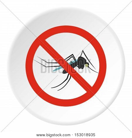 Prohibition sign mosquitoes icon. Flat illustration of prohibition sign mosquitoes vector icon for web