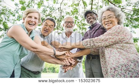 Group Of Senior Retirement Exercising Togetherness Concept