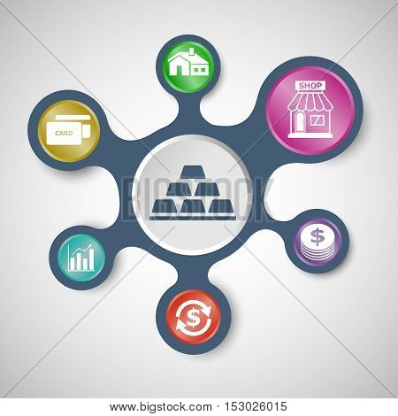 Loan infographic templates with connected metaballs, stock vector