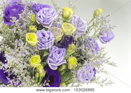 colorful bouquet of flower on white background