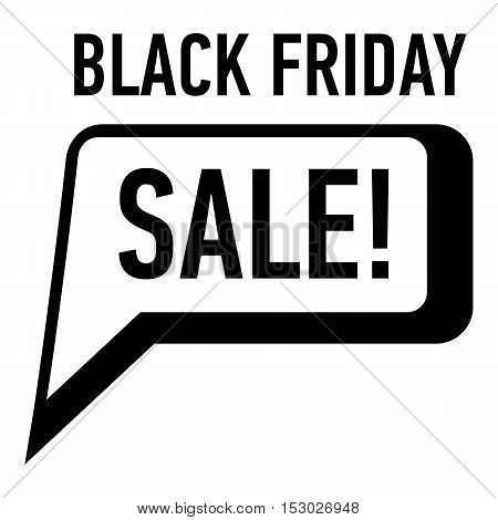 Bubble speech sale black friday icon. Simple illustration of bubble speech sale black friday vector icon for web