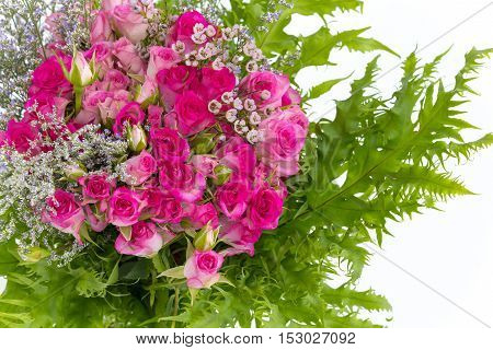 colorful bouquet of flower on white background