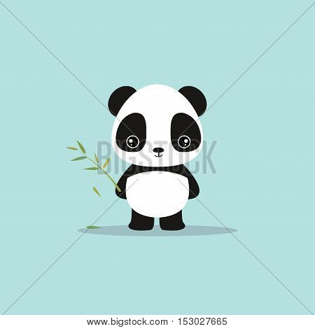 absctract cute panda on a blue background