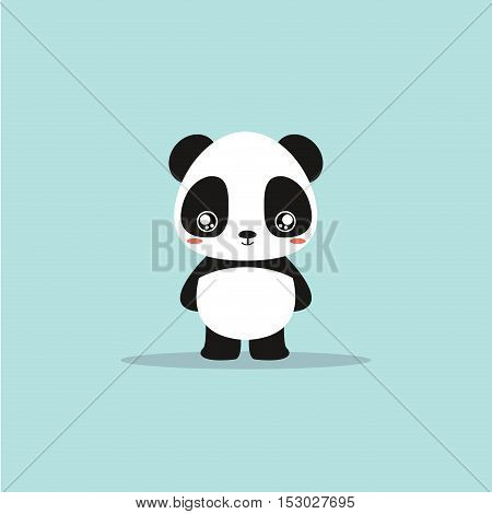 absctract cute panda on a blue background