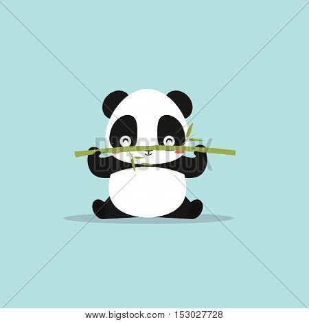 absctract cute panda on a blue background