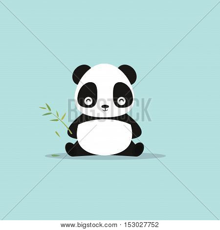 absctract cute panda on a blue background