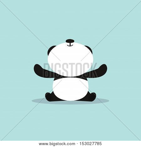 absctract cute panda on a blue background