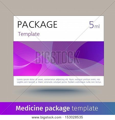 Medicine package template. Designed text. Vector illustration