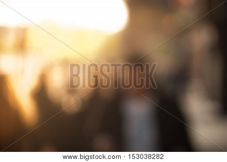 City commuters at sunset. Blurred background image for business, modile apps, and other uses.