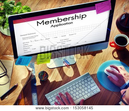 Membership Application Form Register Concept