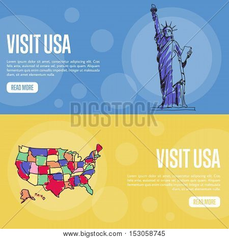 Visit USA Banners Vector amp Photo - 153058745 