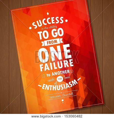 Typographical Background Typographical Background Illustration with quote of Winston Churchill