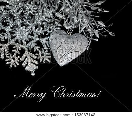 Christmas Decoration isolated on black . element decoratio.