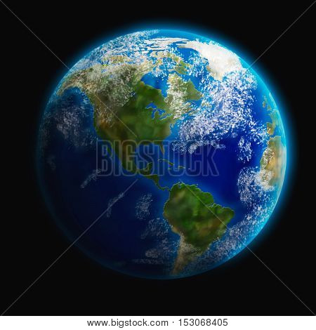 Earth from space. 3D illustration. Elements of this image furnished by NASA.