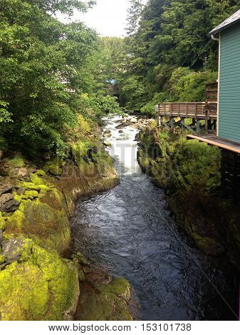 Scene Of Historical Creek Street, Ketchikan Alaska.