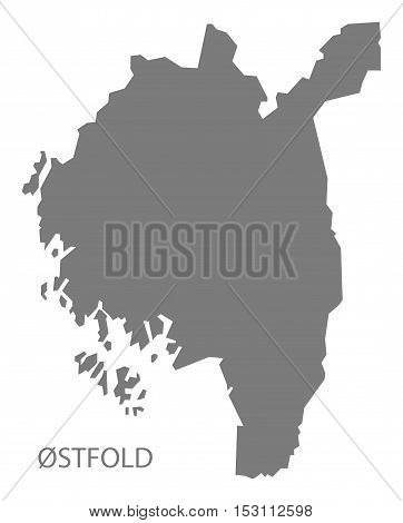 Ostfold Norway Map grey illustration high res