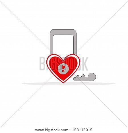 hart key icon vector art on white background
