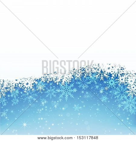 Christmas snowflake with night star light and snow fall abstract bakcground vector illustration eps10 002