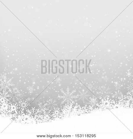 Christmas snowflake with night star light and snow fall abstract bakcground vector illustration eps10 002