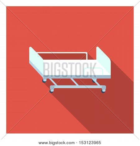 Hospital gurney icon in flat style isolated on white background. Medicine and hospital symbol vector illustration.