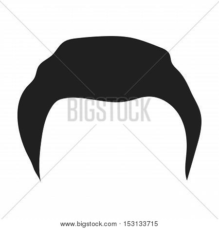Man's hairstyle icon in black style isolated on white background. Hair symbol vector illustration.