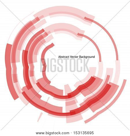 Abstract cyber background with a technical ring in the center. Geometrical shapes on the white background. Beautiful vector detail for your futuristic web-design.