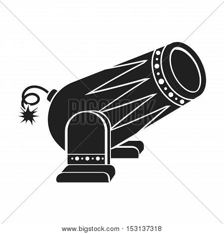 Circus cannon icon in black style isolated on white background. Circus symbol vector illustration.