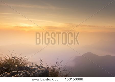 Landscape of mountain view nature at Phu chi fa in Chiang rai,Thailand
