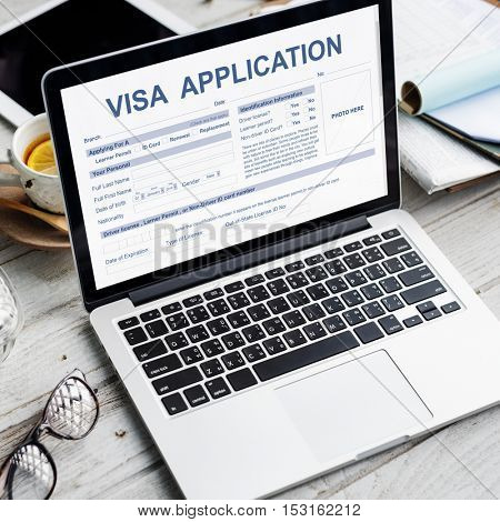 Visa Application Form Immigration Concept