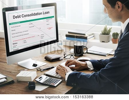 Debt Consolidation Loan Financial Concept