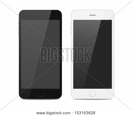Two smatr phones with shadow black and white