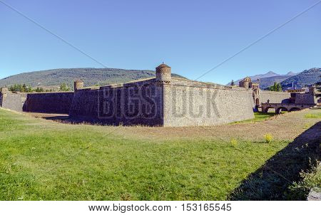 Detail of the entrance of the Jaca Ciudadela a fortification from the XVI century in the Spanish Pyrenees.