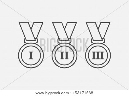 Abstract flat style medal icons vector collection