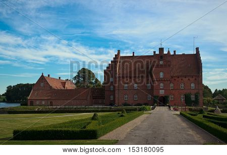 Beautiful Gisselfeld park palace and cloister, Denmark