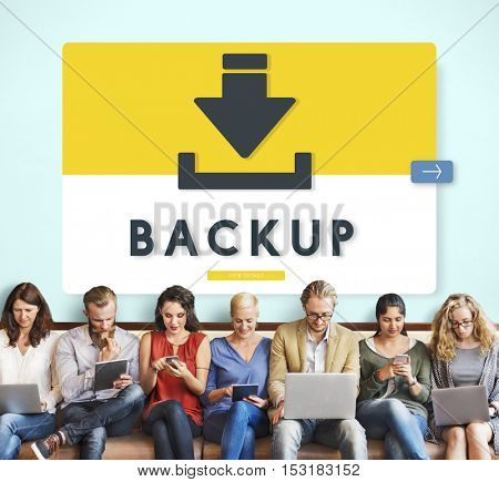 Data Backup Storage SYNC Digital Server Internet Concept