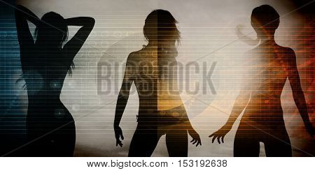 Disco Electronic Music Techno Party Background Art 3D Illustration Render