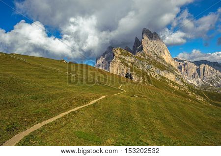 Seceda Peak, Odle Mountain Range, Gardena Valley, Dolomites, Italy