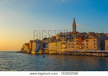 Old Town Of Rovinj At Sunset, Istrian Peninsula, Croatia