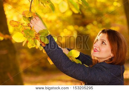 Girl Cheering In The Park
