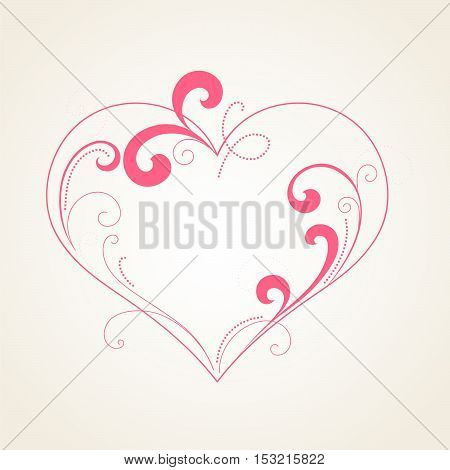 Abstract floral heart. Element for design. Vector illustration.