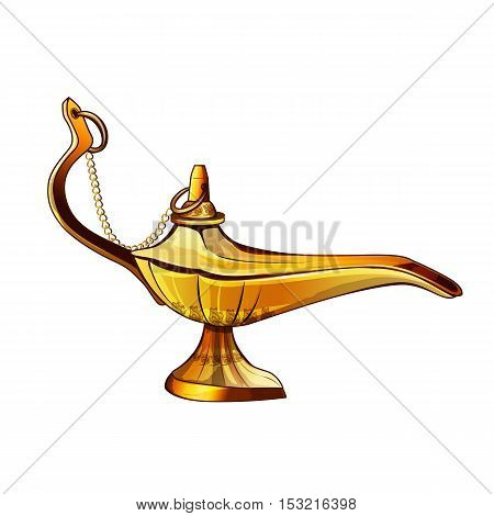 Aladdins lamp illustration on a white background