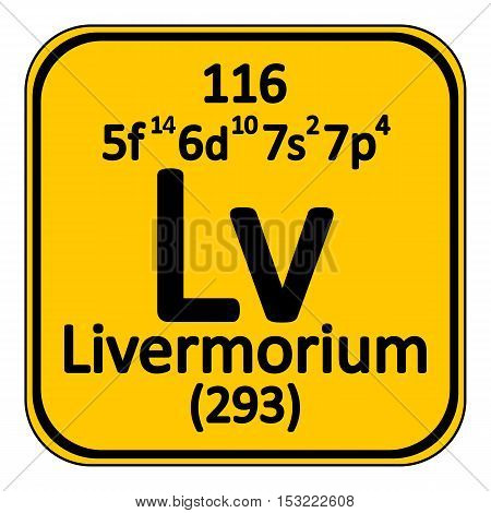 Periodic table element livermorium icon on white background. Vector illustration.